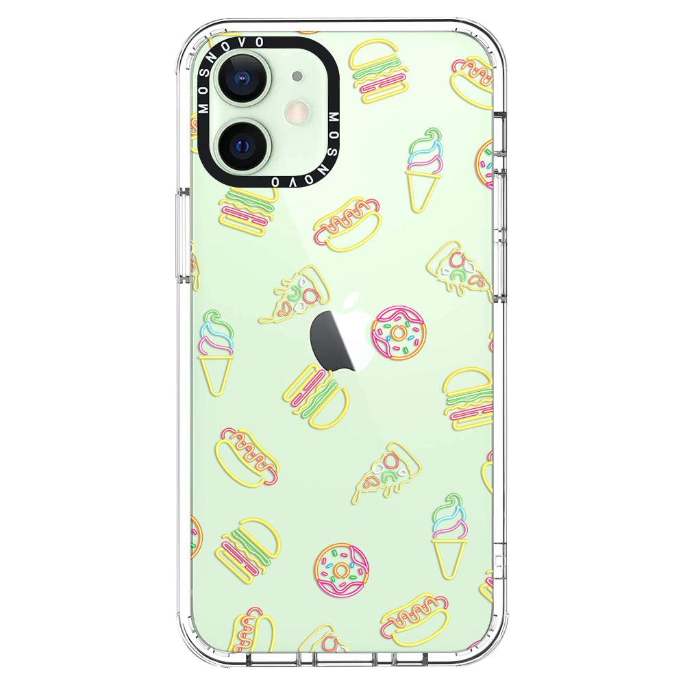 Neon Burgers Phone Case - iPhone 12 Case - MOSNOVO