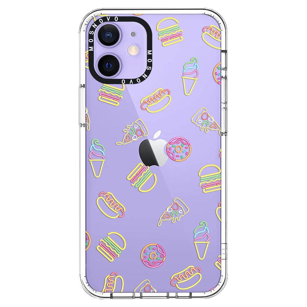 Neon Burgers Phone Case - iPhone 12 Case - MOSNOVO