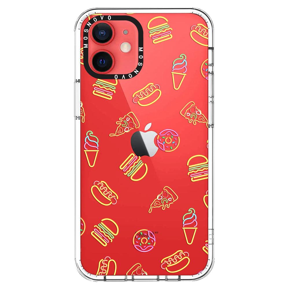 Neon Burgers Phone Case - iPhone 12 Case - MOSNOVO