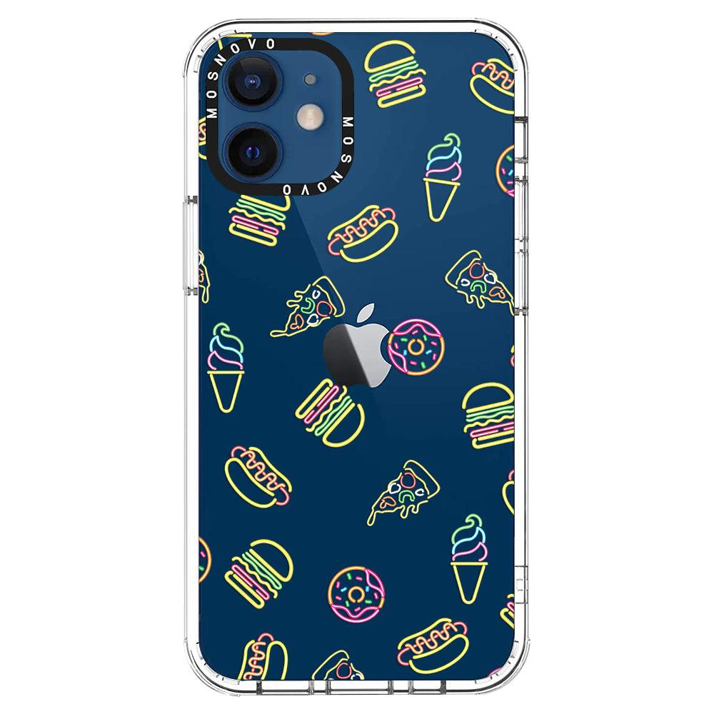 Neon Burgers Phone Case - iPhone 12 Case - MOSNOVO