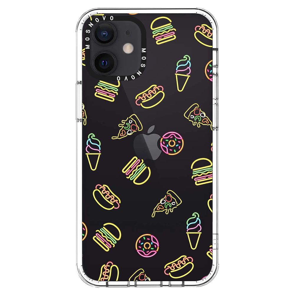 Neon Burgers Phone Case - iPhone 12 Case - MOSNOVO