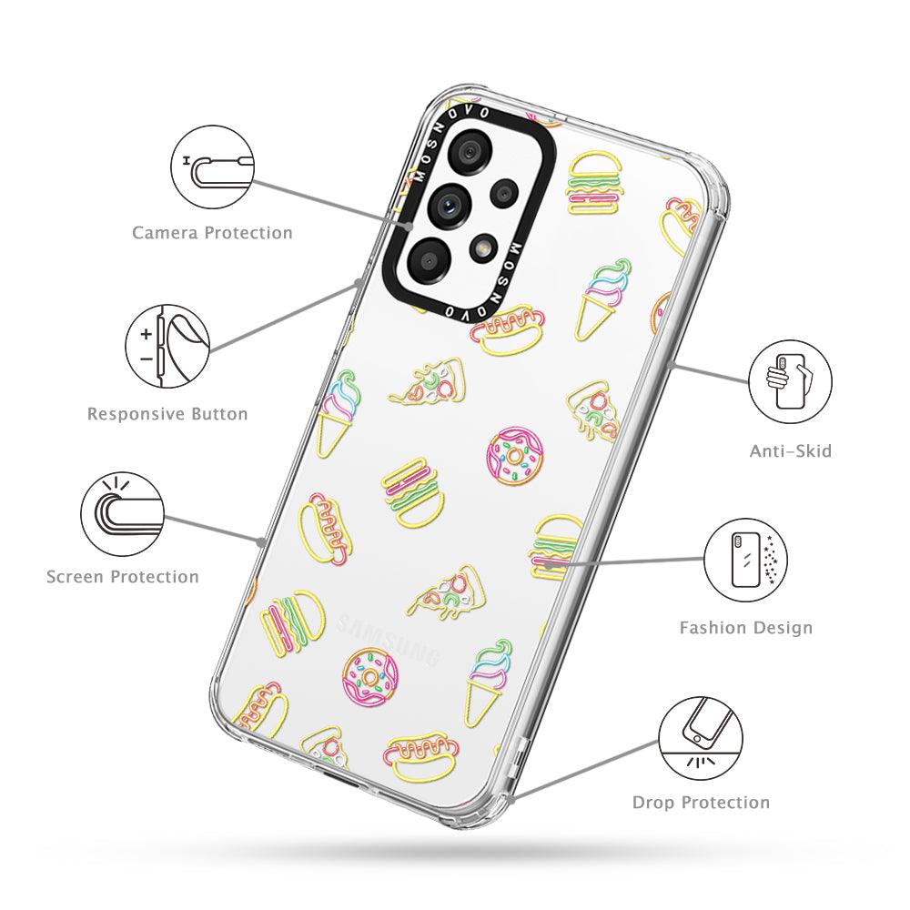 Neon Junk Food Phone Case - Samsung Galaxy A53 Case - MOSNOVO