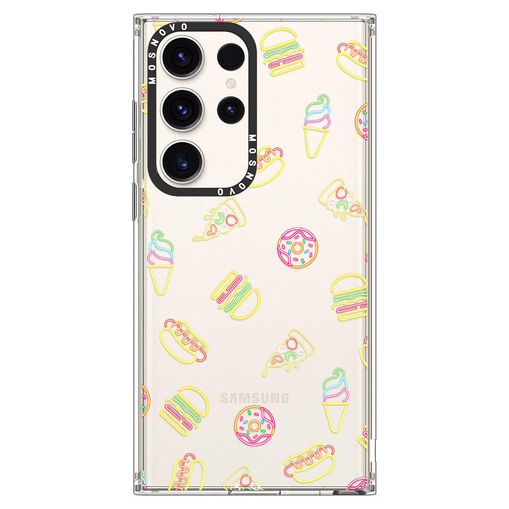 Neon Junk Food Phone Case - Samsung Galaxy S23 Ultra Case - MOSNOVO