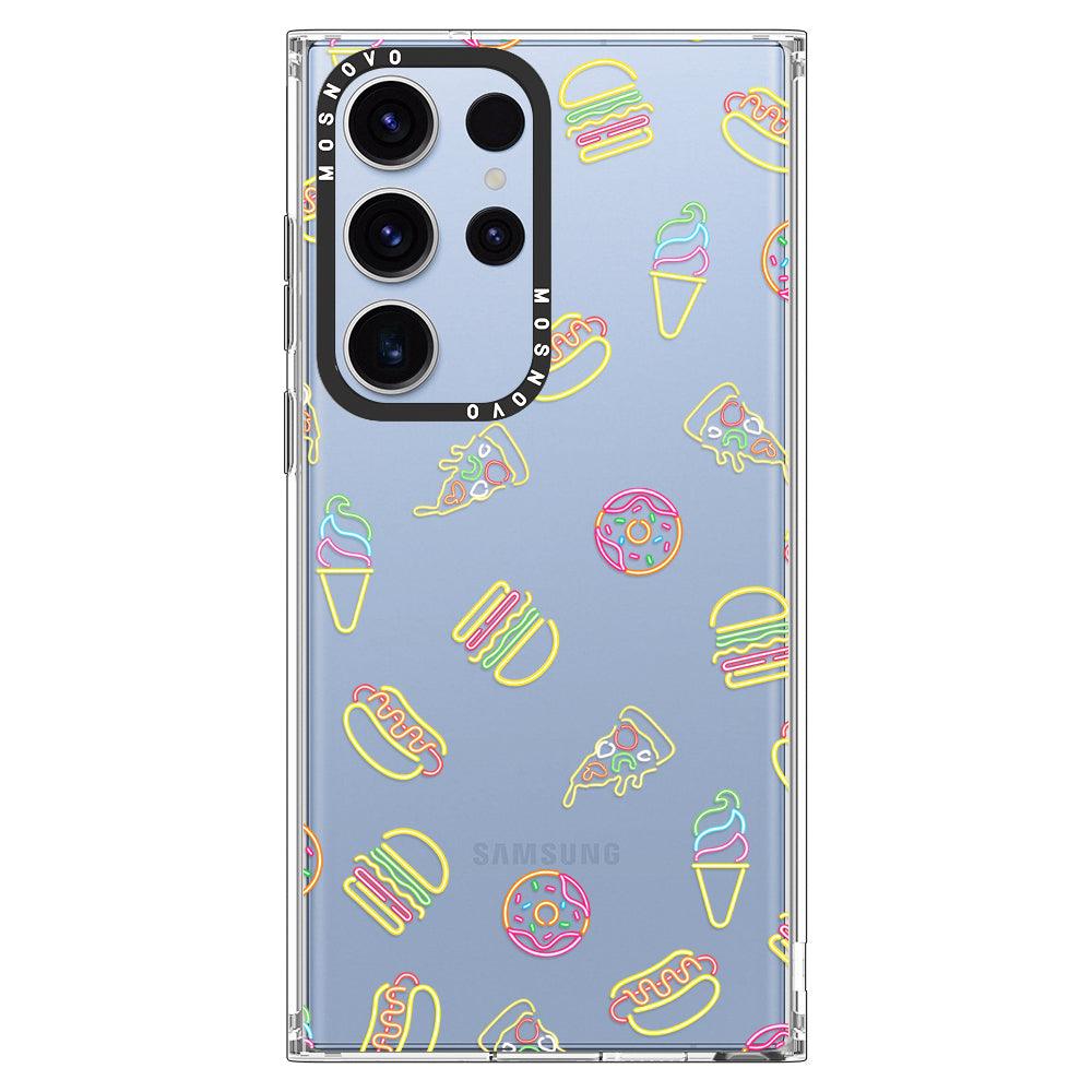 Neon Junk Food Phone Case - Samsung Galaxy S23 Ultra Case - MOSNOVO