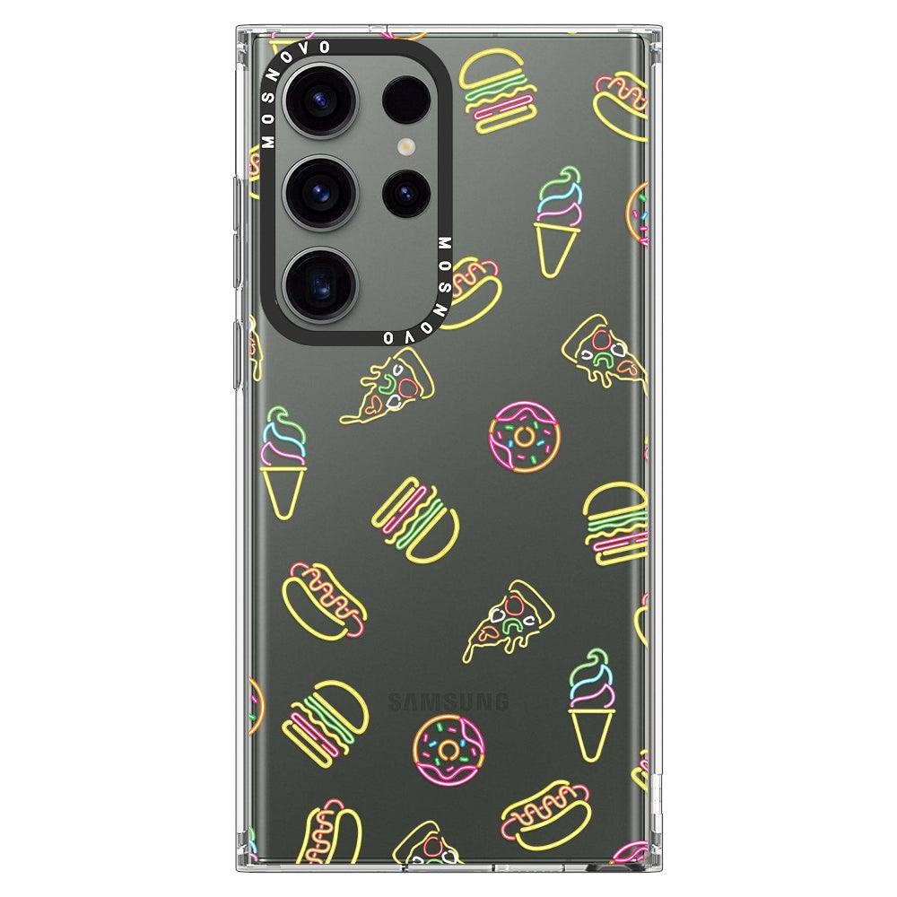 Neon Junk Food Phone Case - Samsung Galaxy S23 Ultra Case - MOSNOVO