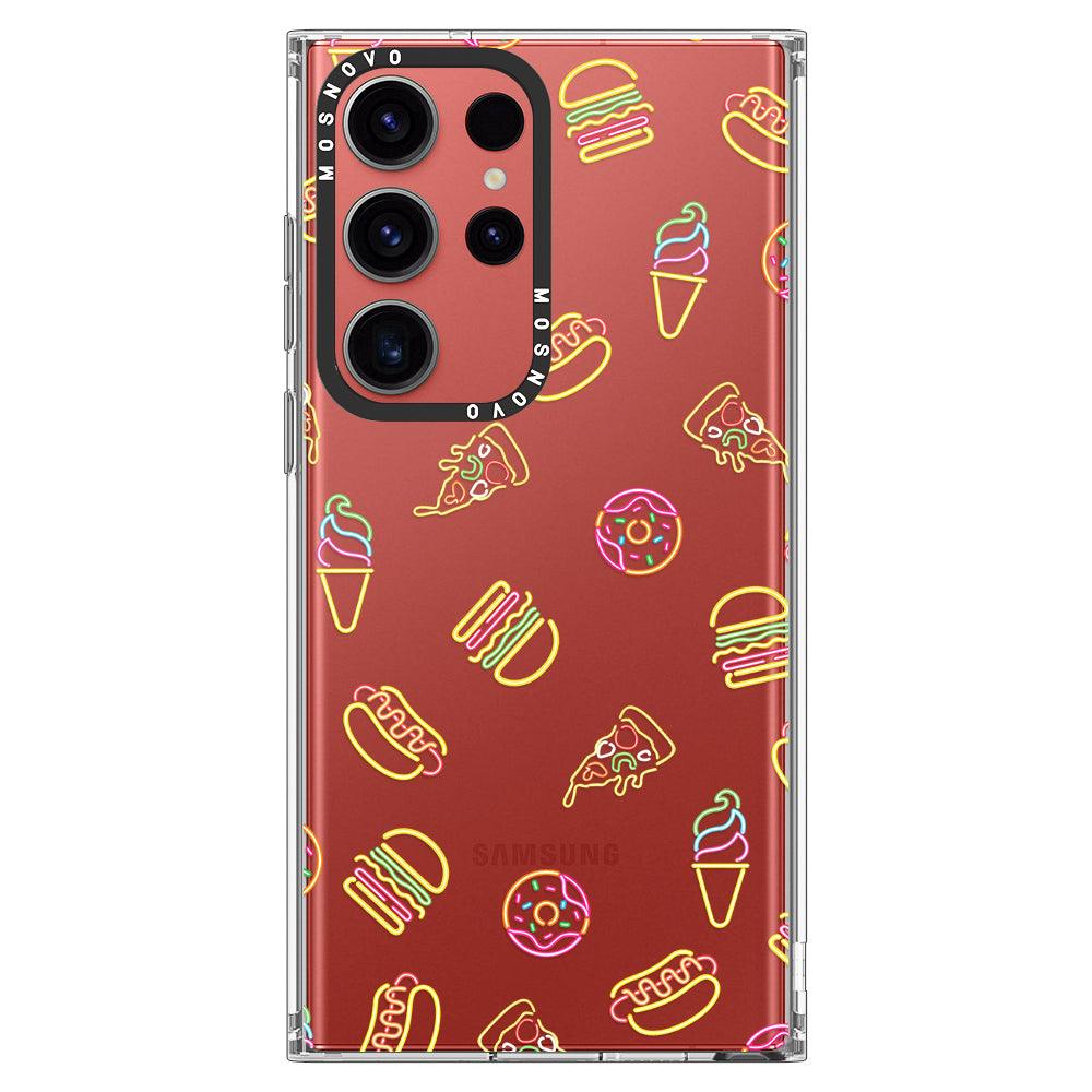 Neon Junk Food Phone Case - Samsung Galaxy S23 Ultra Case - MOSNOVO