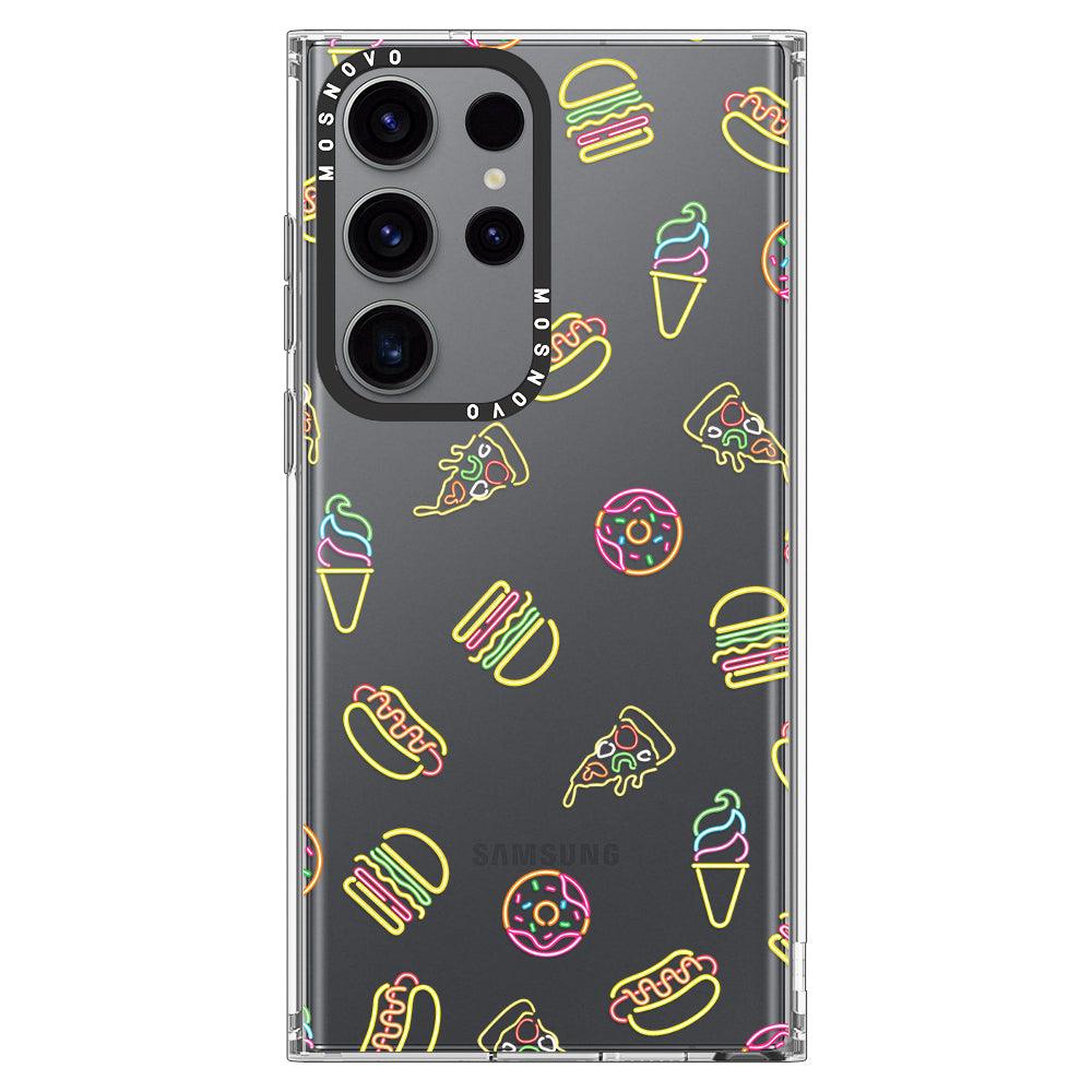 Neon Junk Food Phone Case - Samsung Galaxy S23 Ultra Case - MOSNOVO