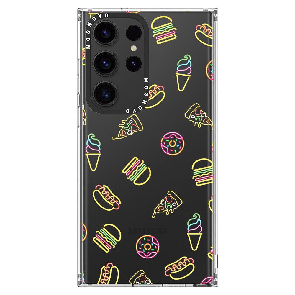 Neon Junk Food Phone Case - Samsung Galaxy S23 Ultra Case - MOSNOVO