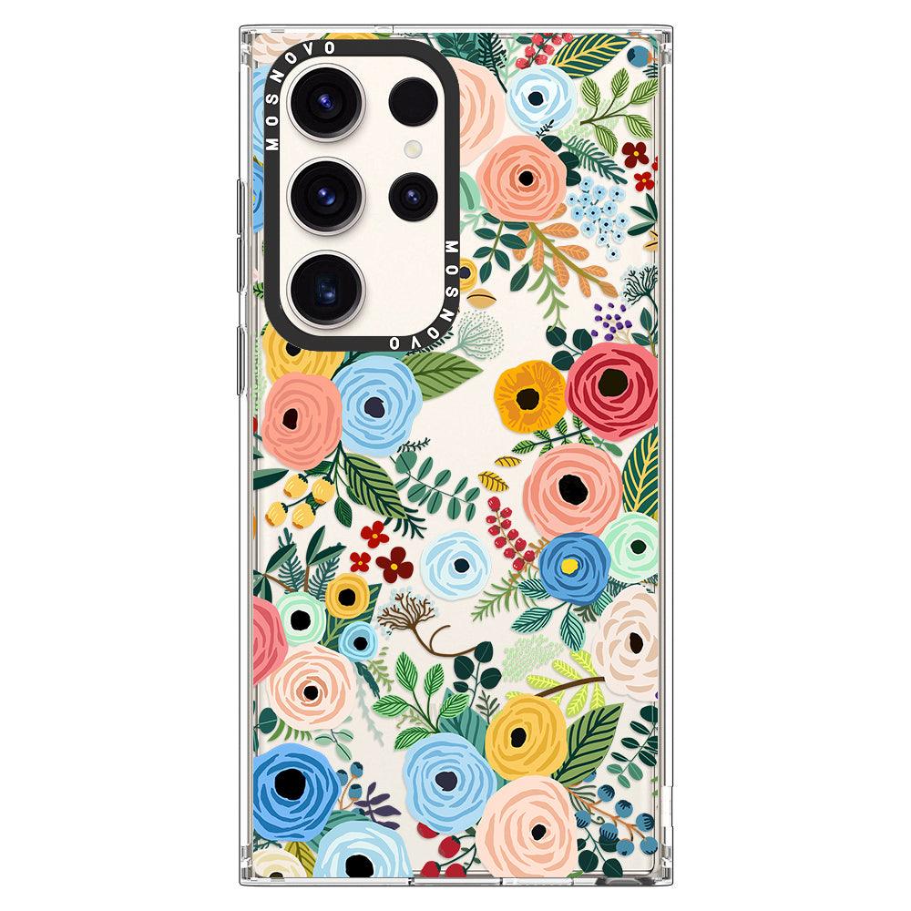 Pastel Floral Garden Phone Case - Samsung Galaxy S23 Ultra Case - MOSNOVO