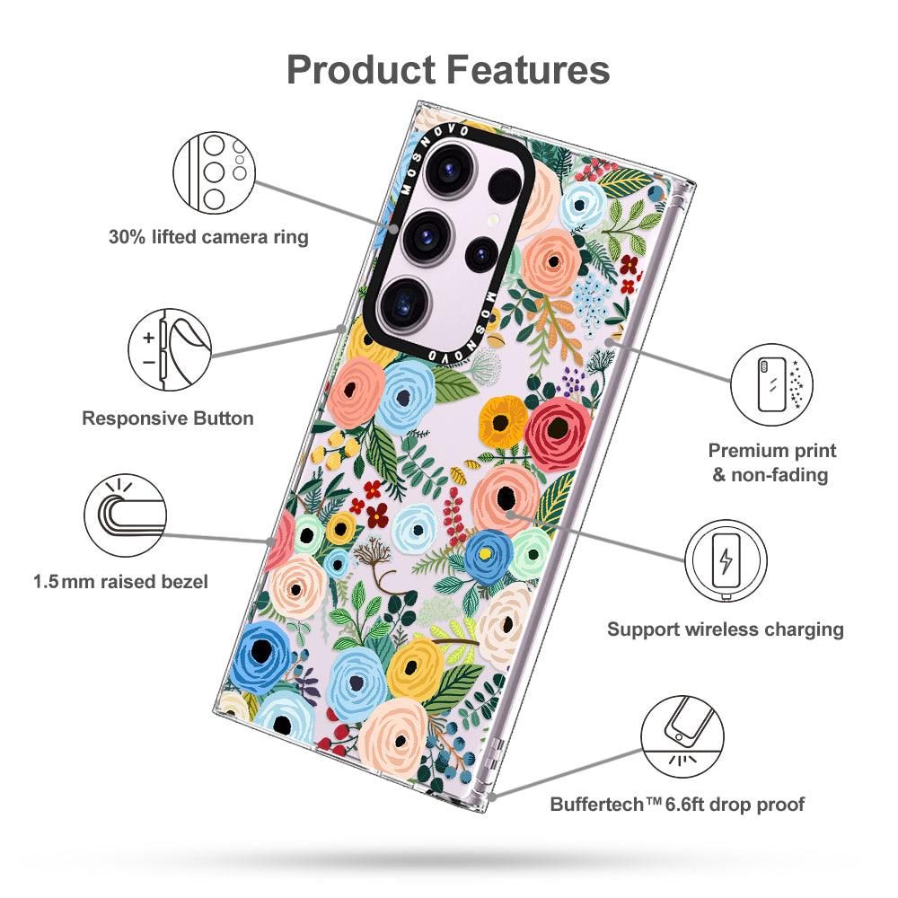 Pastel Floral Garden Phone Case - Samsung Galaxy S23 Ultra Case - MOSNOVO