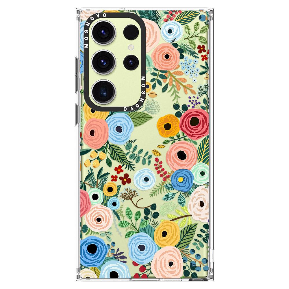 Pastel Floral Garden Phone Case - Samsung Galaxy S23 Ultra Case - MOSNOVO