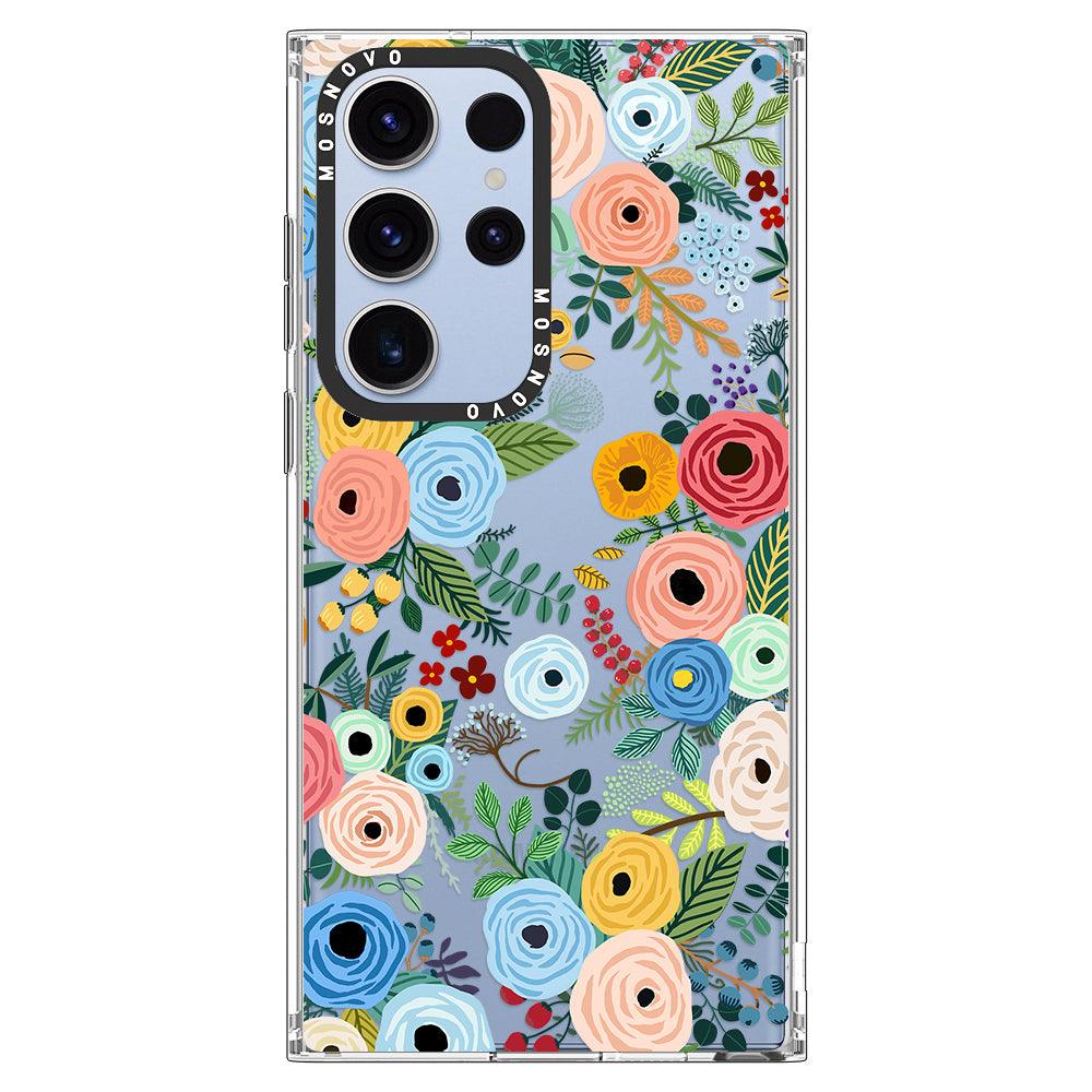 Pastel Floral Garden Phone Case - Samsung Galaxy S23 Ultra Case - MOSNOVO