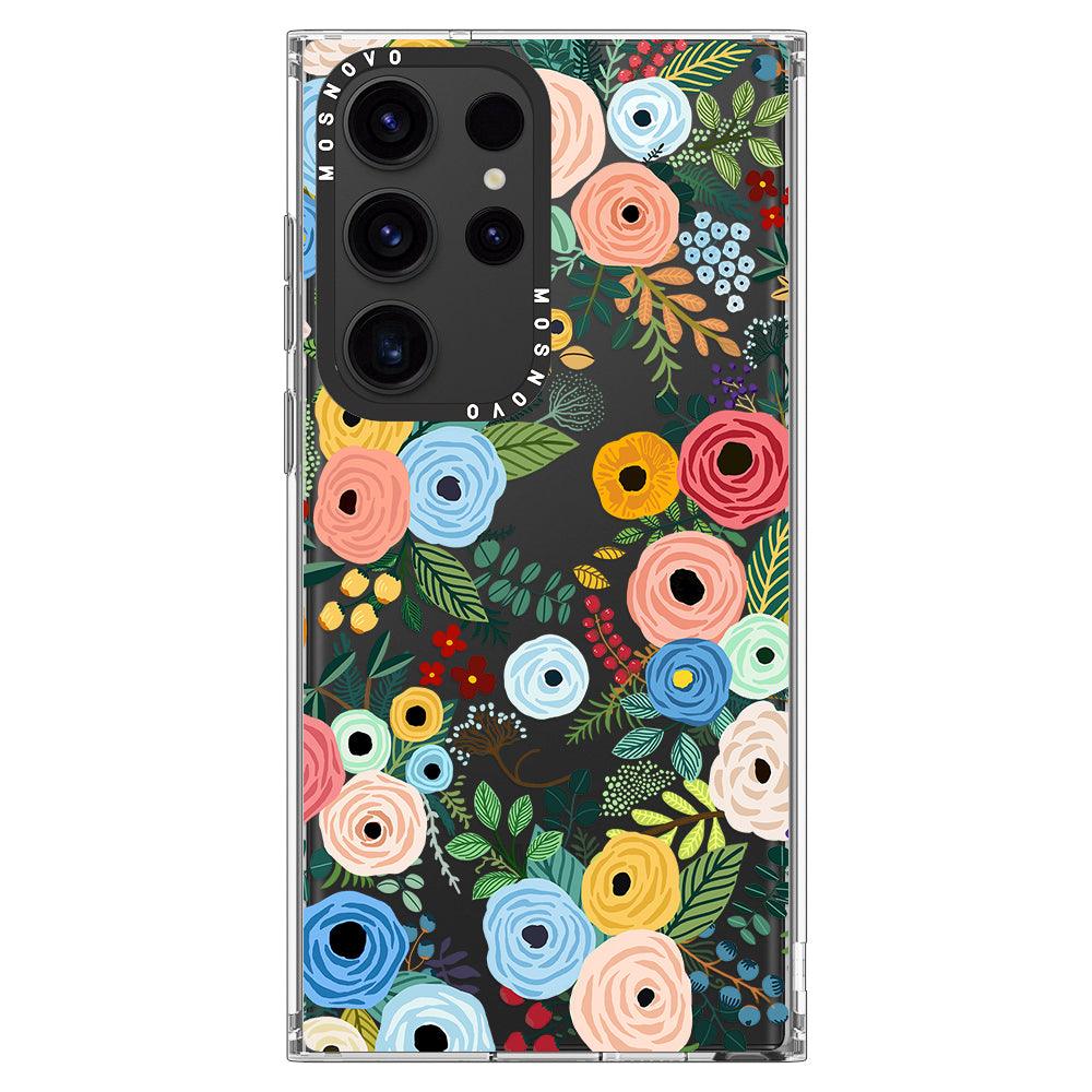 Pastel Floral Garden Phone Case - Samsung Galaxy S23 Ultra Case - MOSNOVO