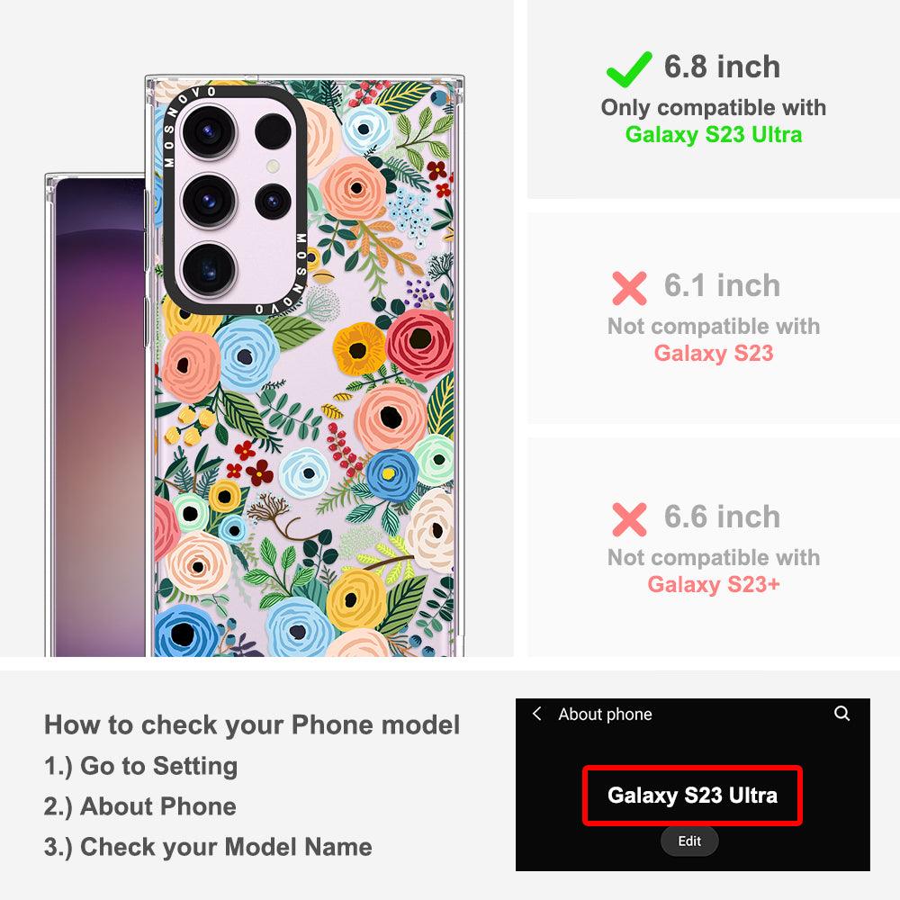 Pastel Floral Garden Phone Case - Samsung Galaxy S23 Ultra Case - MOSNOVO