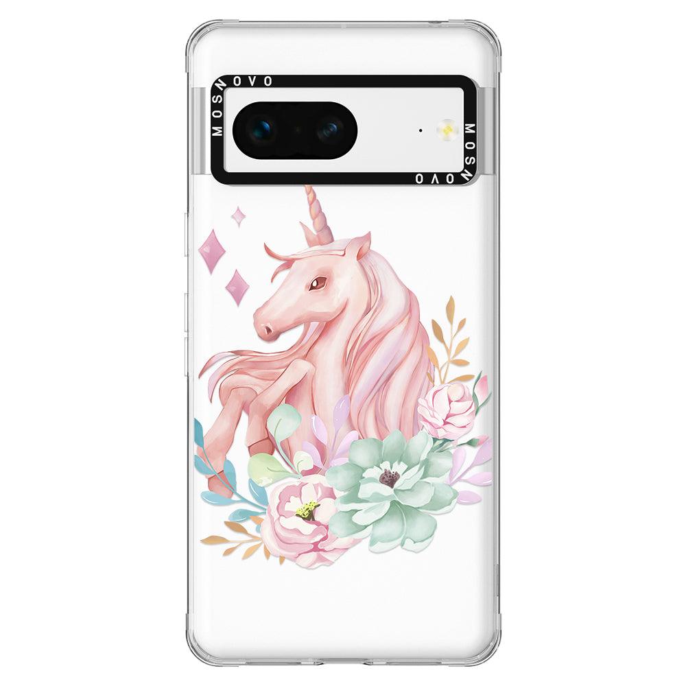 Pastel Flower Unicorn Phone Case - Google Pixel 7 Case - MOSNOVO