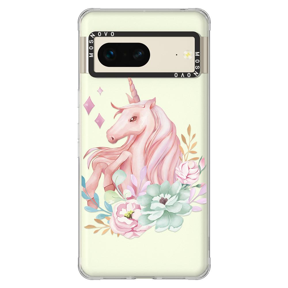 Pastel Flower Unicorn Phone Case - Google Pixel 7 Case - MOSNOVO