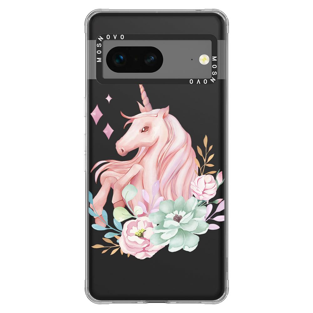 Pastel Flower Unicorn Phone Case - Google Pixel 7 Case - MOSNOVO