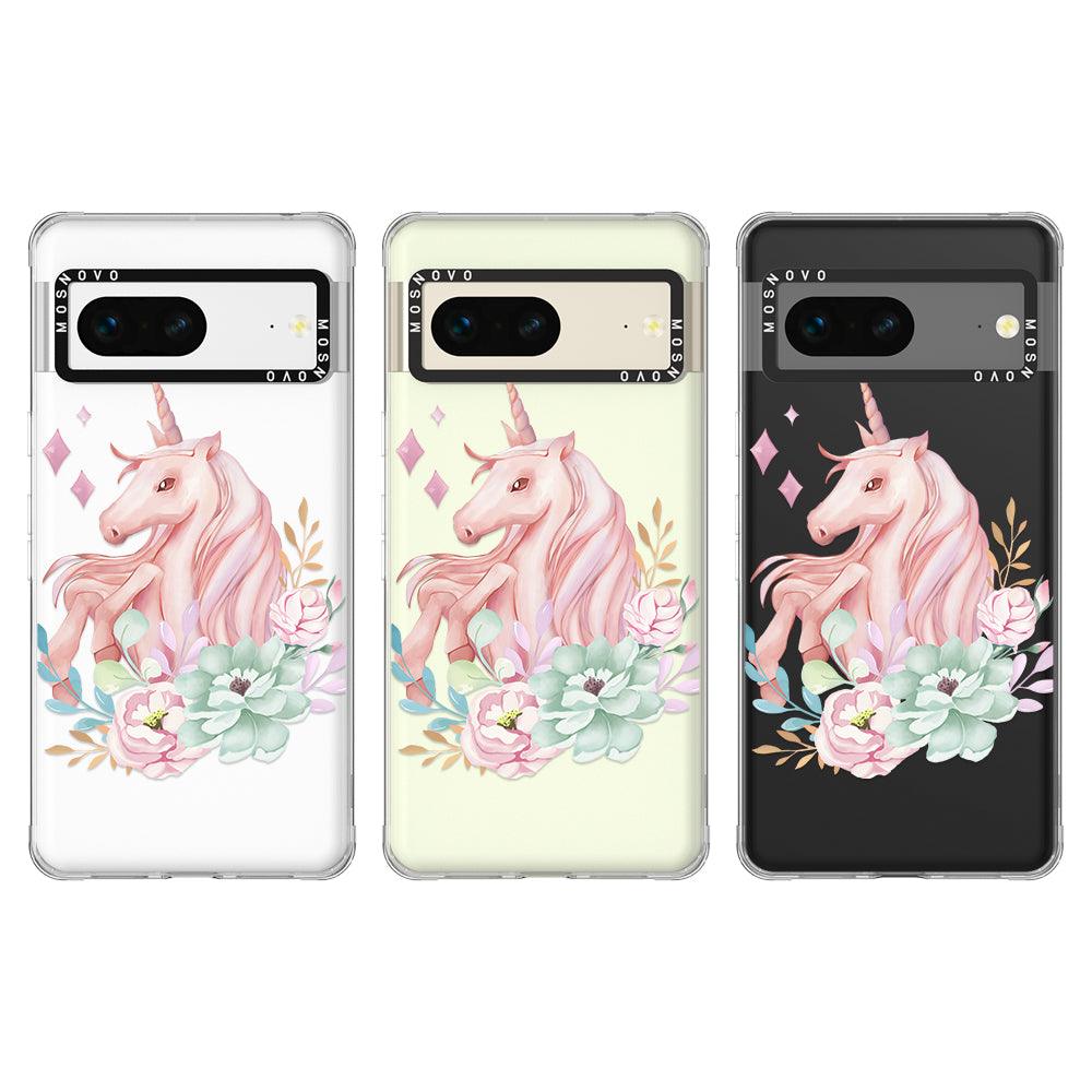 Pastel Flower Unicorn Phone Case - Google Pixel 7 Case - MOSNOVO