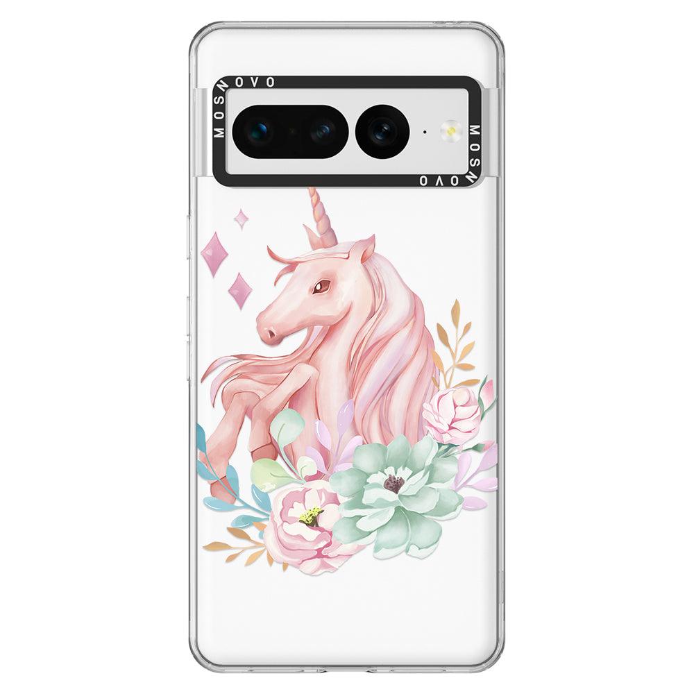 Pastel Flower Unicorn Phone Case - Google Pixel 7 Pro Case - MOSNOVO