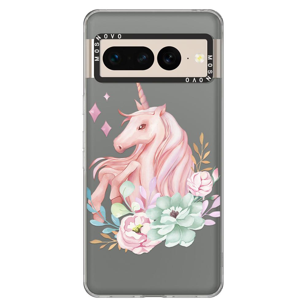 Pastel Flower Unicorn Phone Case - Google Pixel 7 Pro Case - MOSNOVO