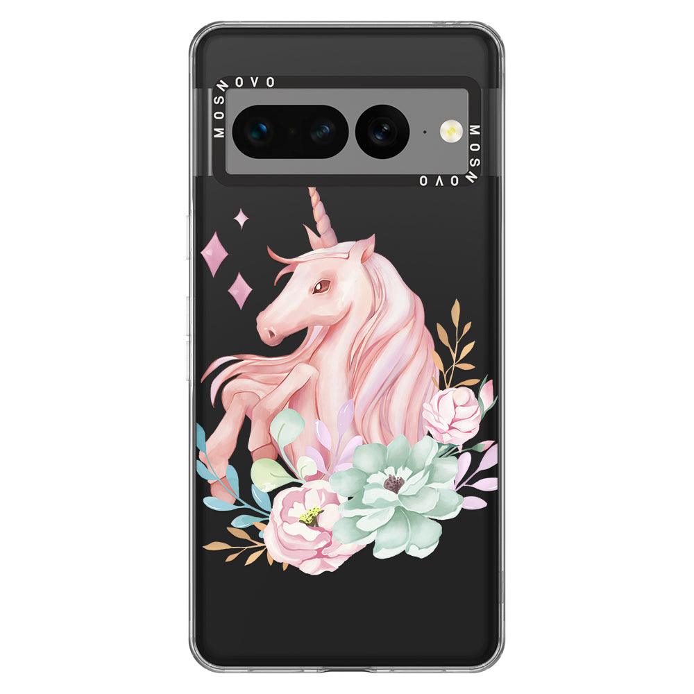 Pastel Flower Unicorn Phone Case - Google Pixel 7 Pro Case - MOSNOVO