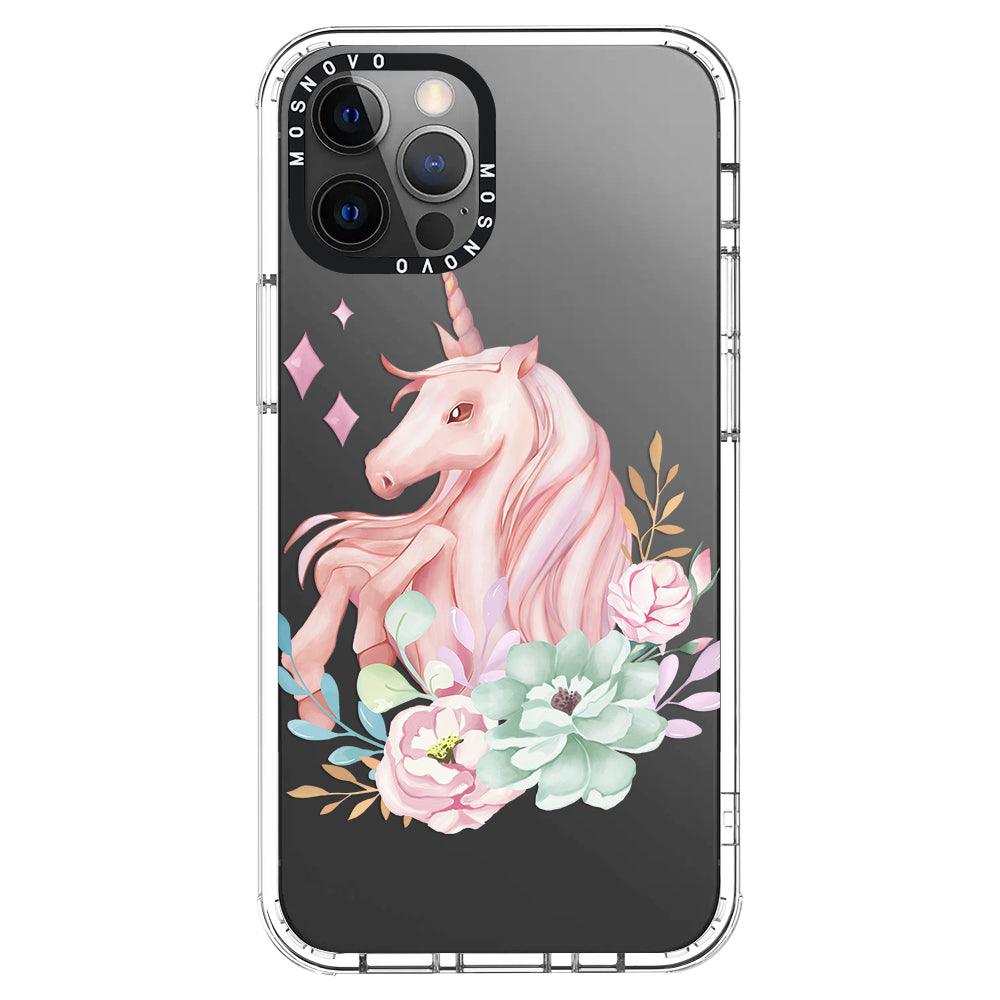 Elegant Flowers Unicorn Phone Case - iPhone 12 Pro Max Case - MOSNOVO