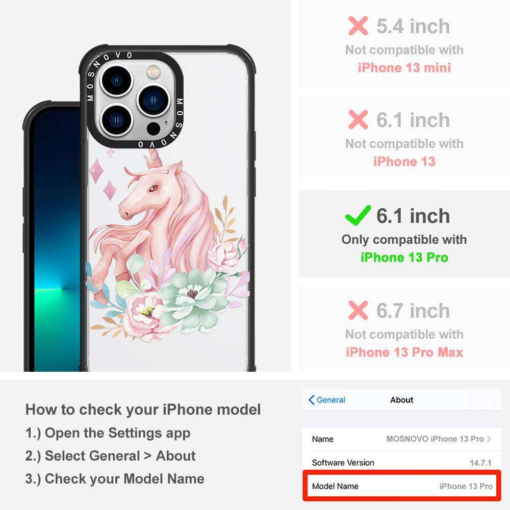 Elegant Flowers Unicorn Phone Case - iPhone 13 Pro Case - MOSNOVO