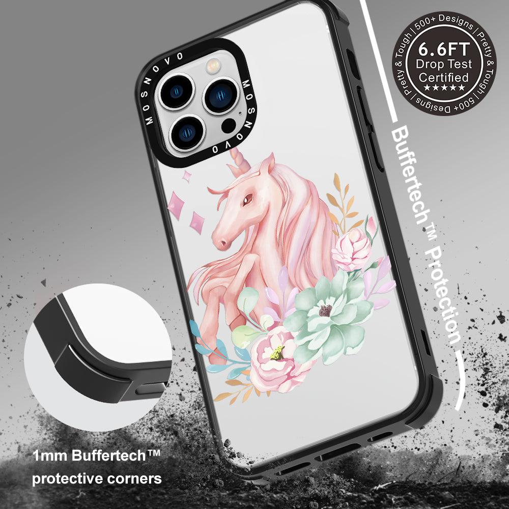 Elegant Flowers Unicorn Phone Case - iPhone 13 Pro Case - MOSNOVO