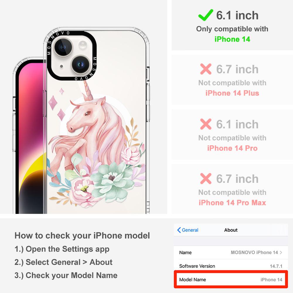 Elegant Flowers Unicorn Phone Case - iPhone 14 Case - MOSNOVO