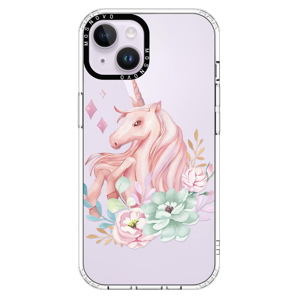 Elegant Flowers Unicorn Phone Case - iPhone 14 Case - MOSNOVO