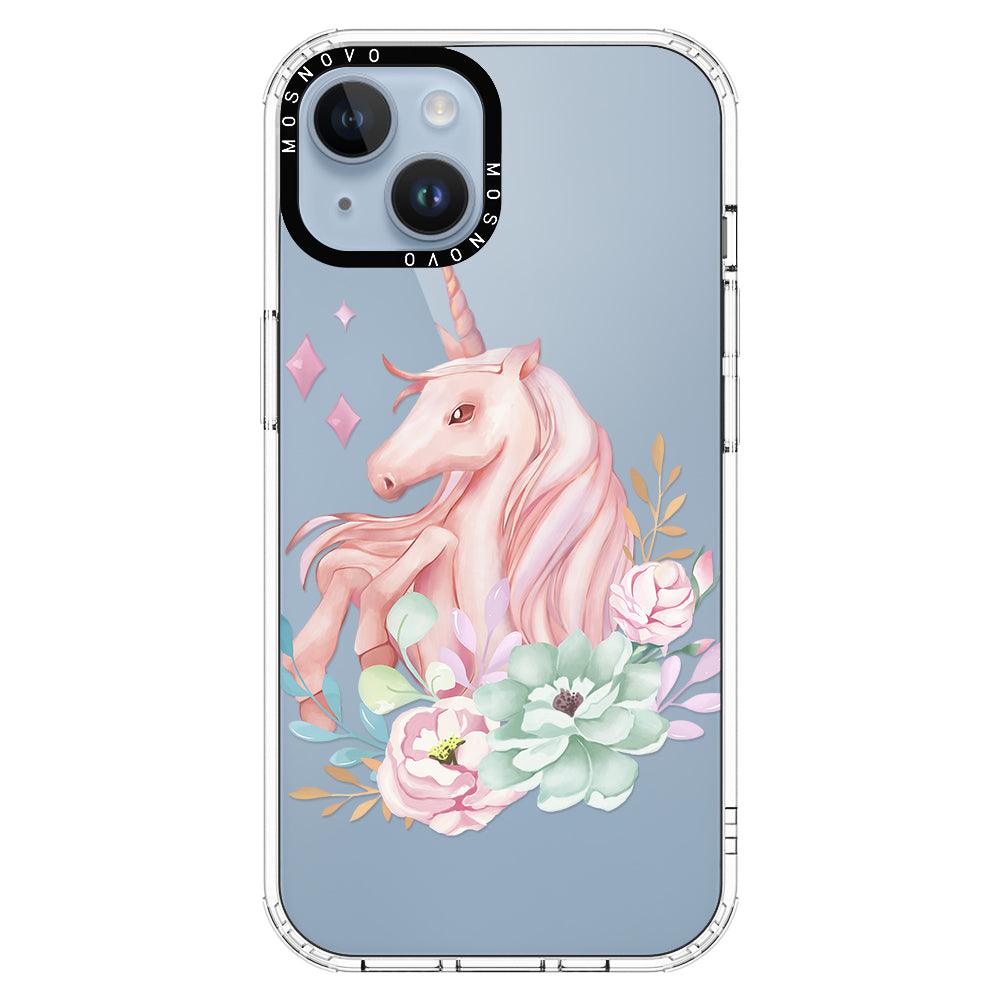 Elegant Flowers Unicorn Phone Case - iPhone 14 Case - MOSNOVO