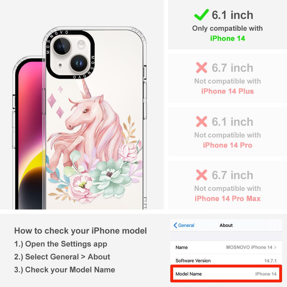 Elegant Flowers Unicorn Phone Case - iPhone 14 Case - MOSNOVO