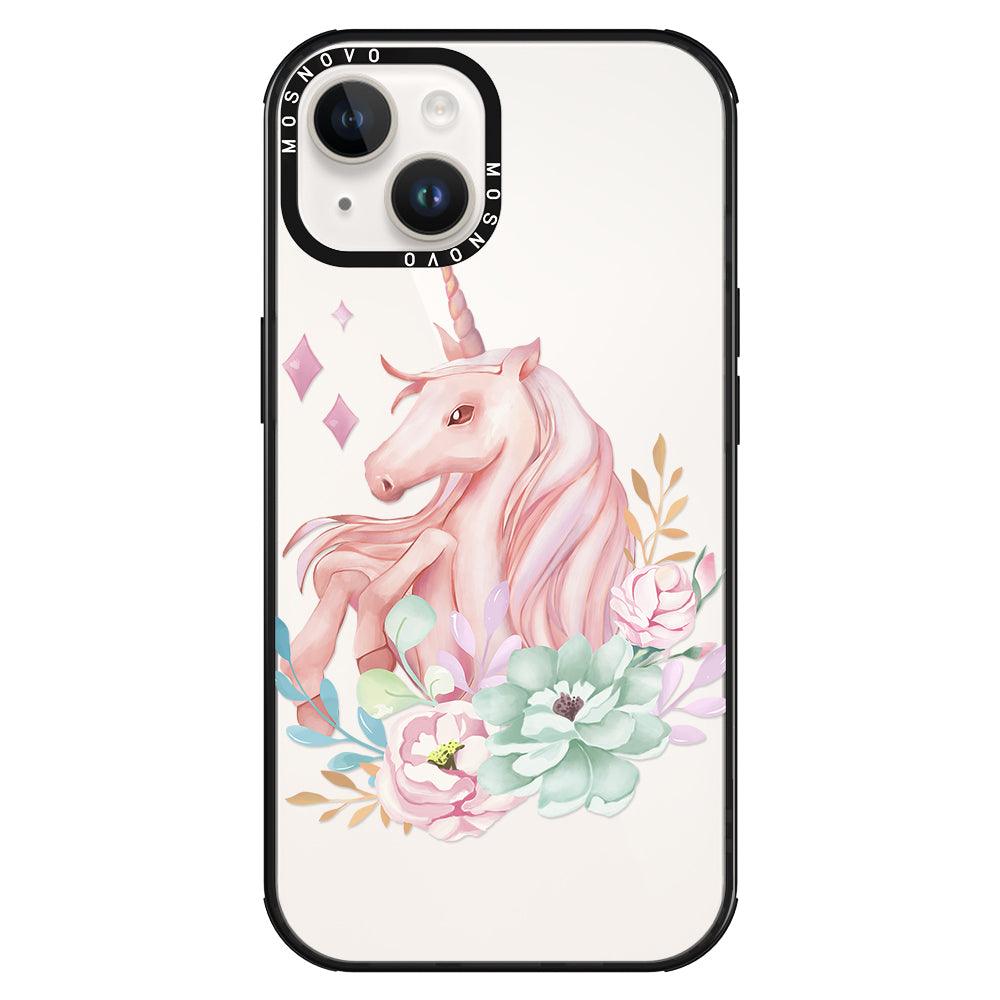 Elegant Flowers Unicorn Phone Case - iPhone 14 Plus Case - MOSNOVO