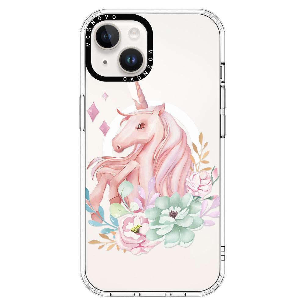 Elegant Flowers Unicorn Phone Case - iPhone 14 Plus Case - MOSNOVO