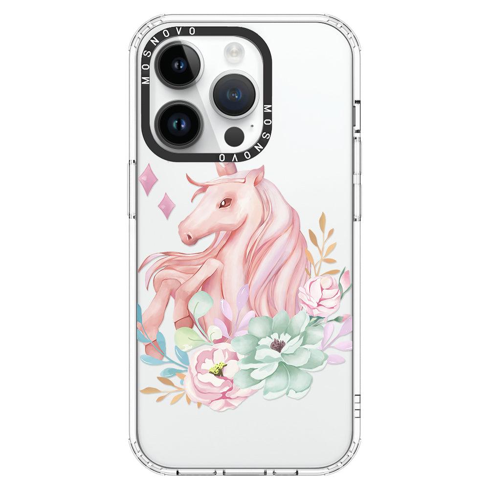 Elegant Flowers Unicorn Phone Case - iPhone 14 Pro Case - MOSNOVO