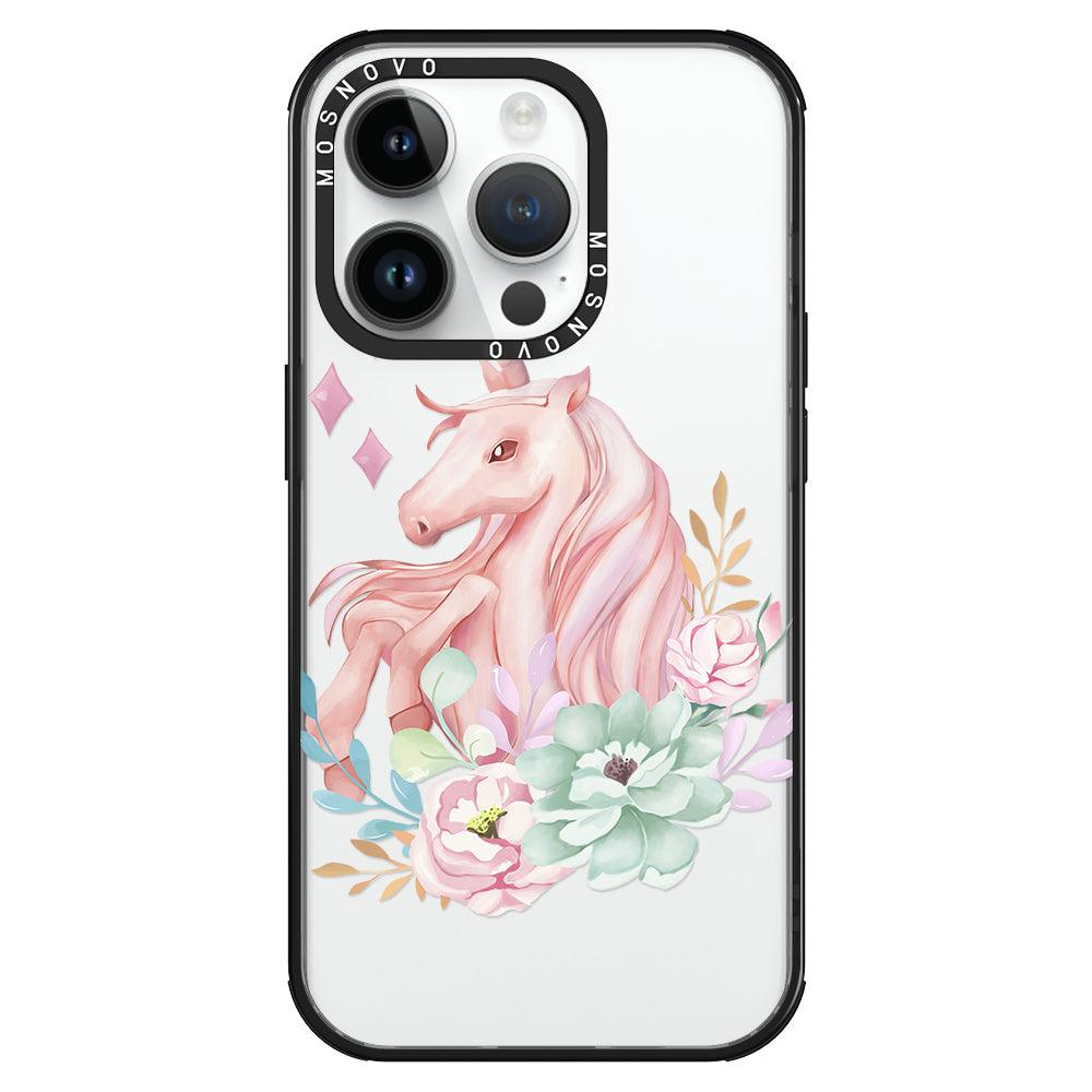 Elegant Flowers Unicorn Phone Case - iPhone 14 Pro Case - MOSNOVO