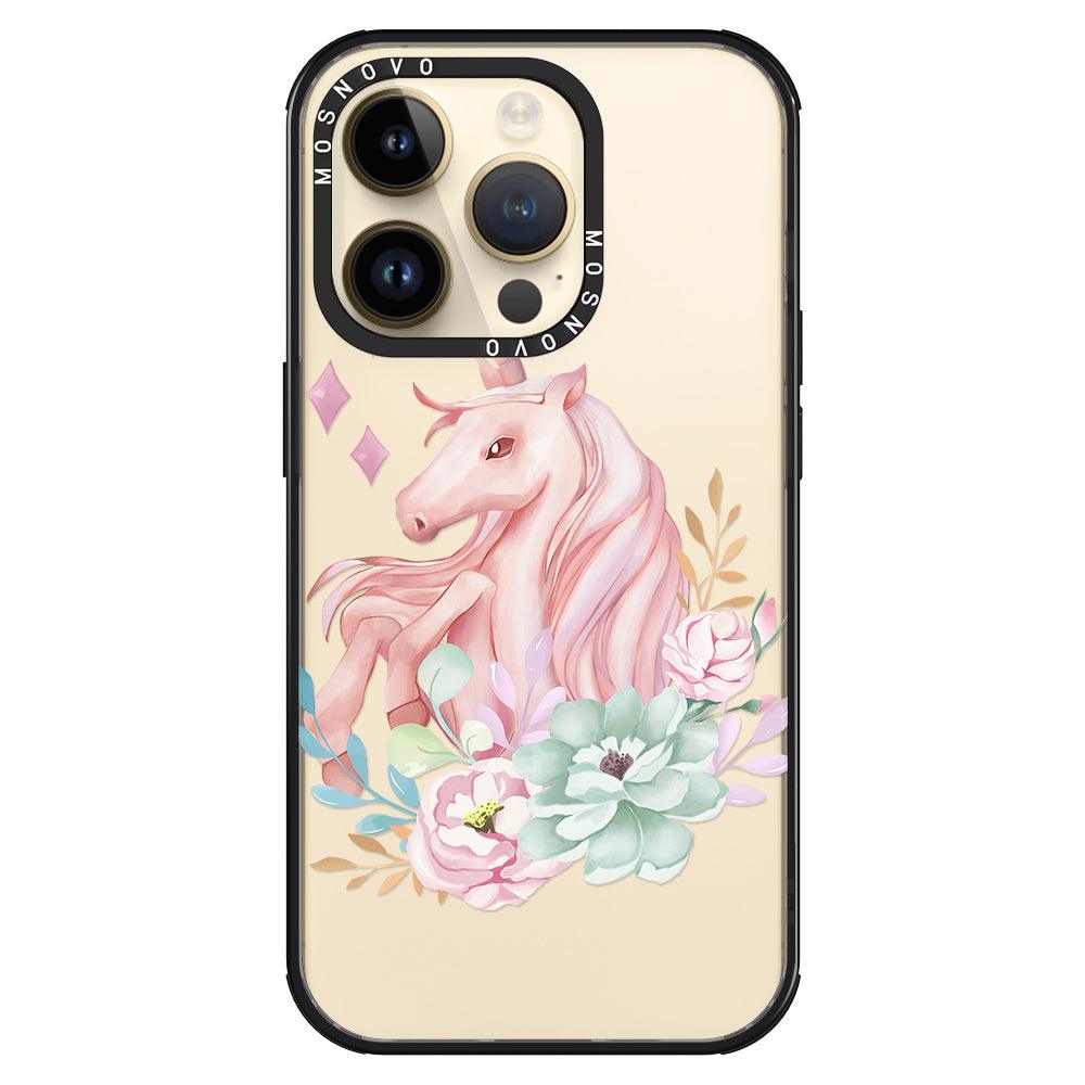 Elegant Flowers Unicorn Phone Case - iPhone 14 Pro Case - MOSNOVO