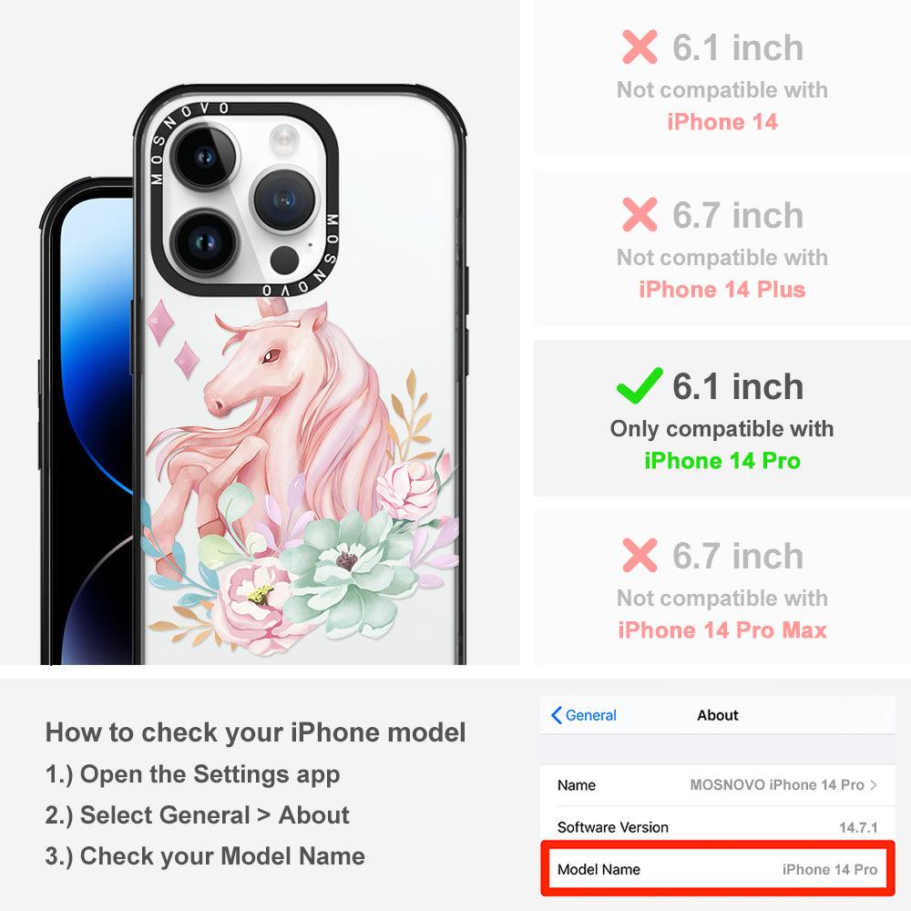 Elegant Flowers Unicorn Phone Case - iPhone 14 Pro Case - MOSNOVO