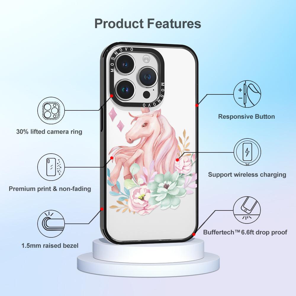 Elegant Flowers Unicorn Phone Case - iPhone 14 Pro Case - MOSNOVO