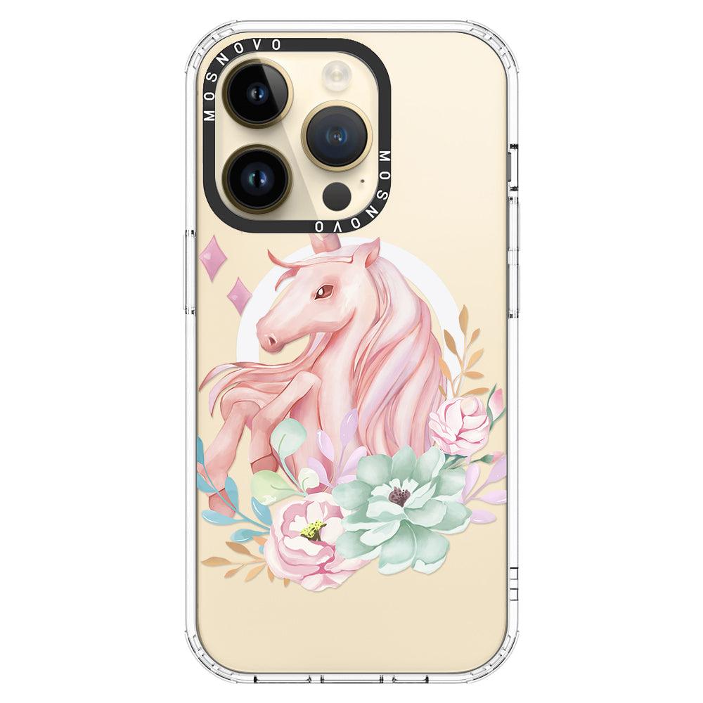 Elegant Flowers Unicorn Phone Case - iPhone 14 Pro Case - MOSNOVO