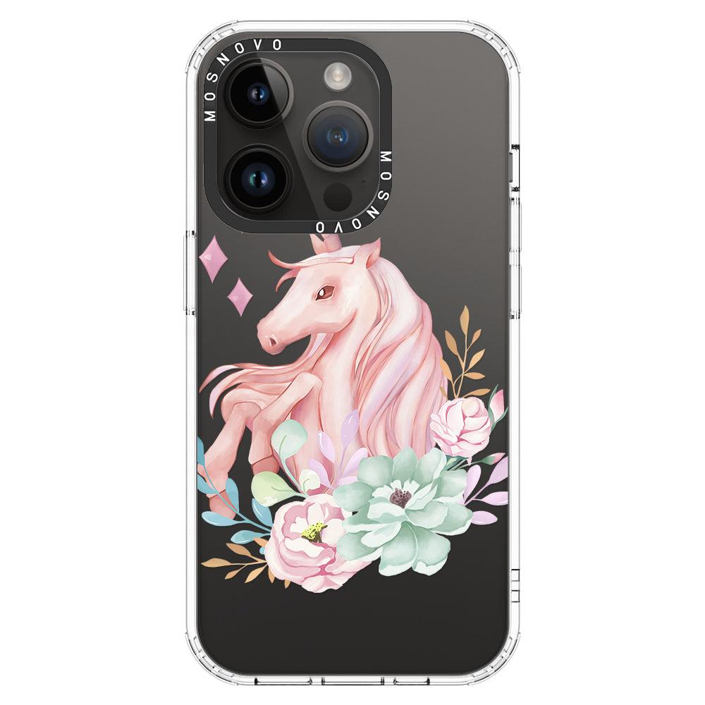 Elegant Flowers Unicorn Phone Case - iPhone 14 Pro Case - MOSNOVO