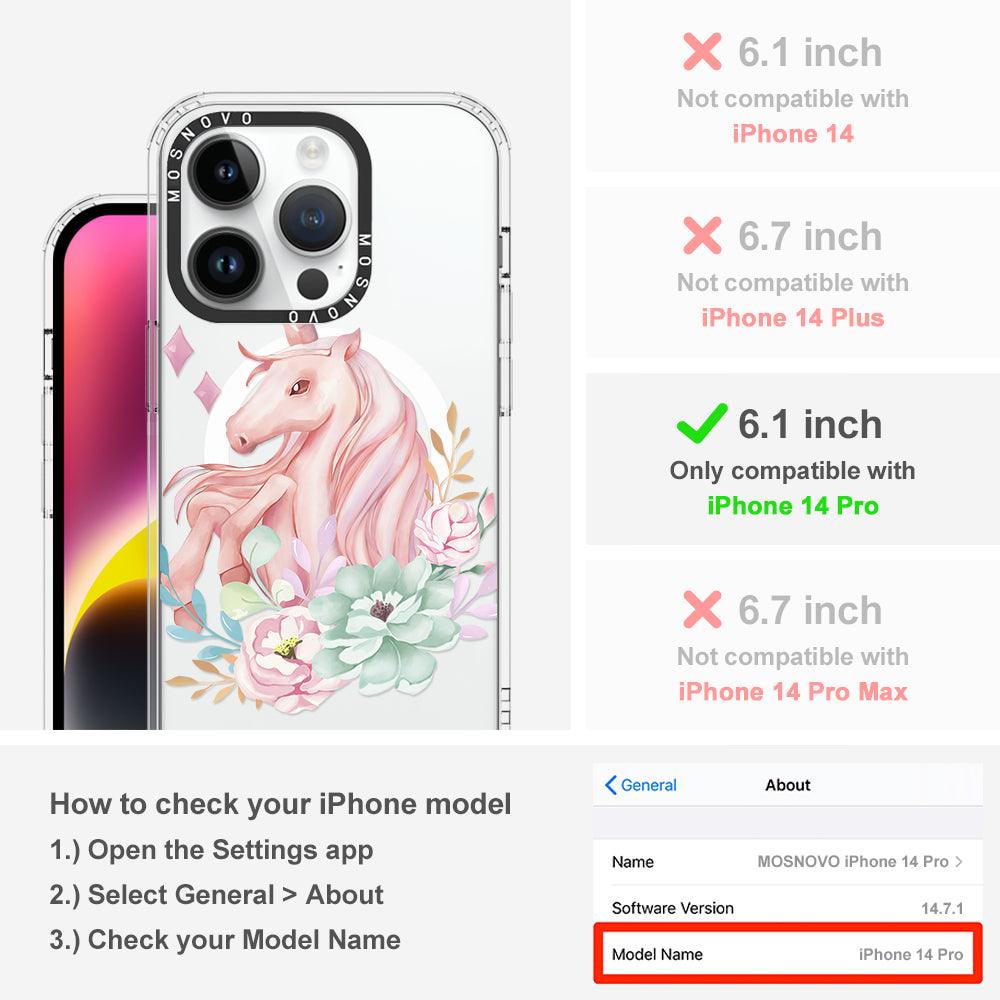 Elegant Flowers Unicorn Phone Case - iPhone 14 Pro Case - MOSNOVO