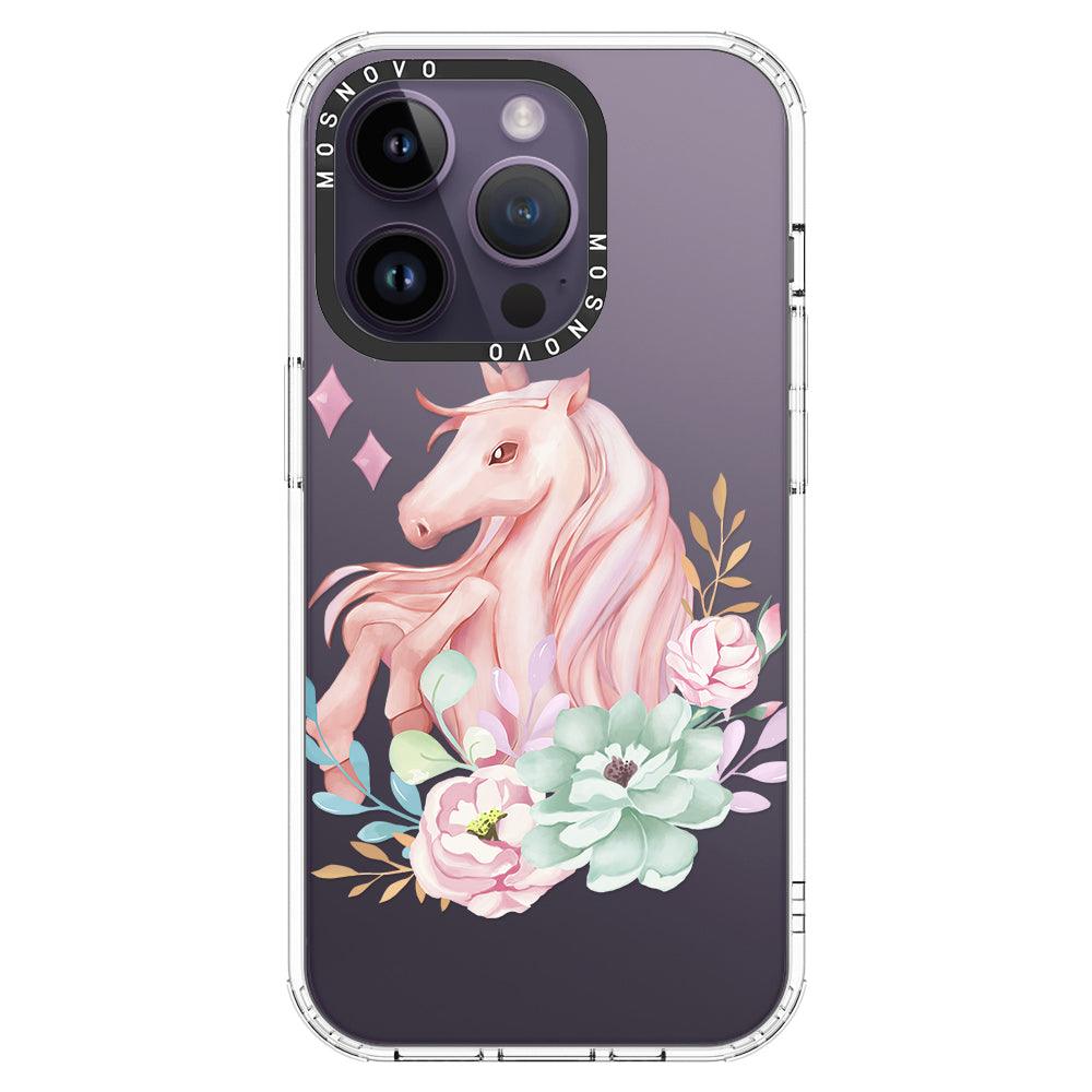 Elegant Flowers Unicorn Phone Case - iPhone 14 Pro Case - MOSNOVO