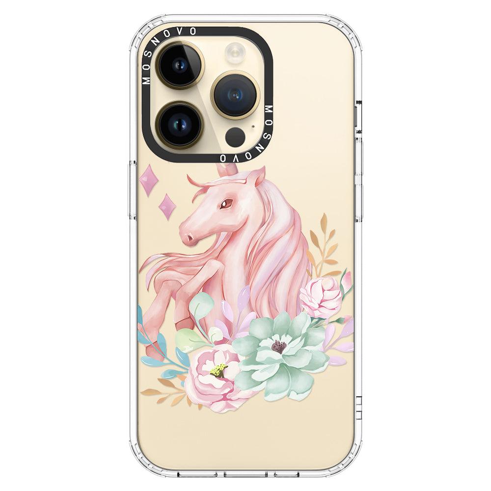 Elegant Flowers Unicorn Phone Case - iPhone 14 Pro Case - MOSNOVO