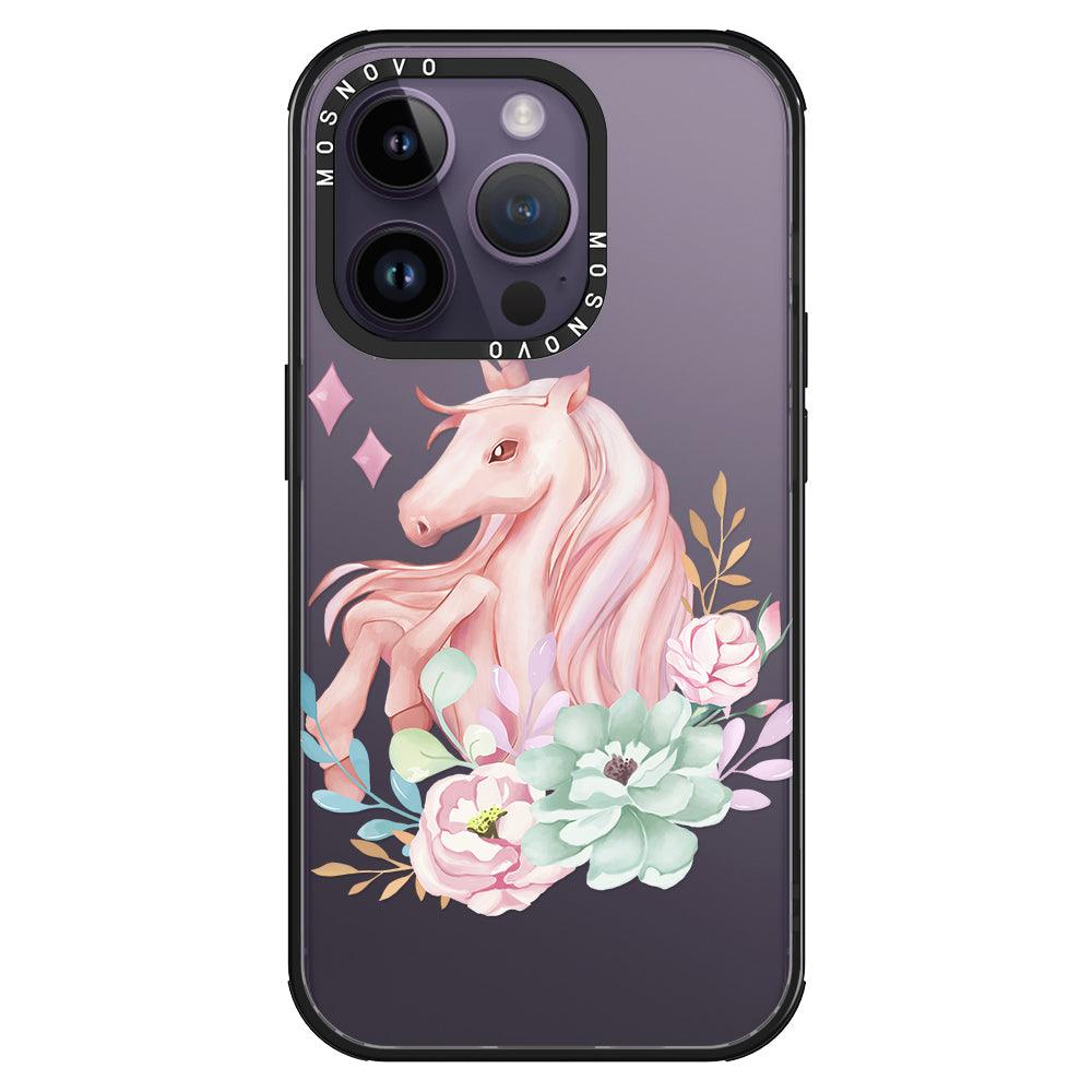 Elegant Flowers Unicorn Phone Case - iPhone 14 Pro Case - MOSNOVO