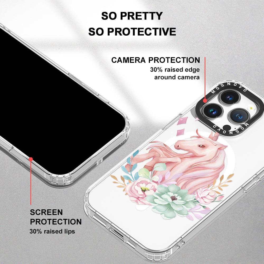 Elegant Flowers Unicorn Phone Case - iPhone 14 Pro Max Case - MOSNOVO