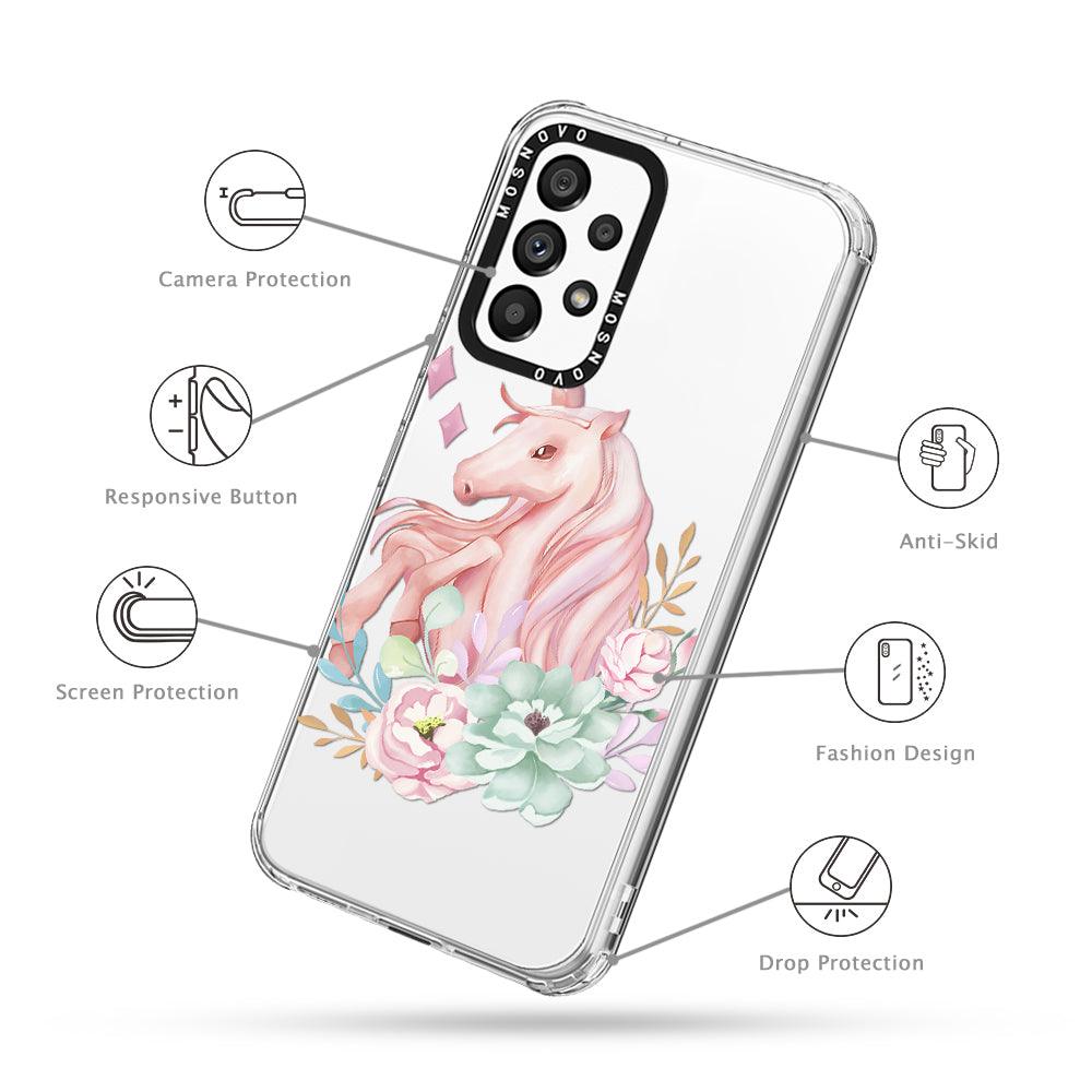 Pastel Flower Unicorn Phone Case - Samsung Galaxy A53 Case - MOSNOVO