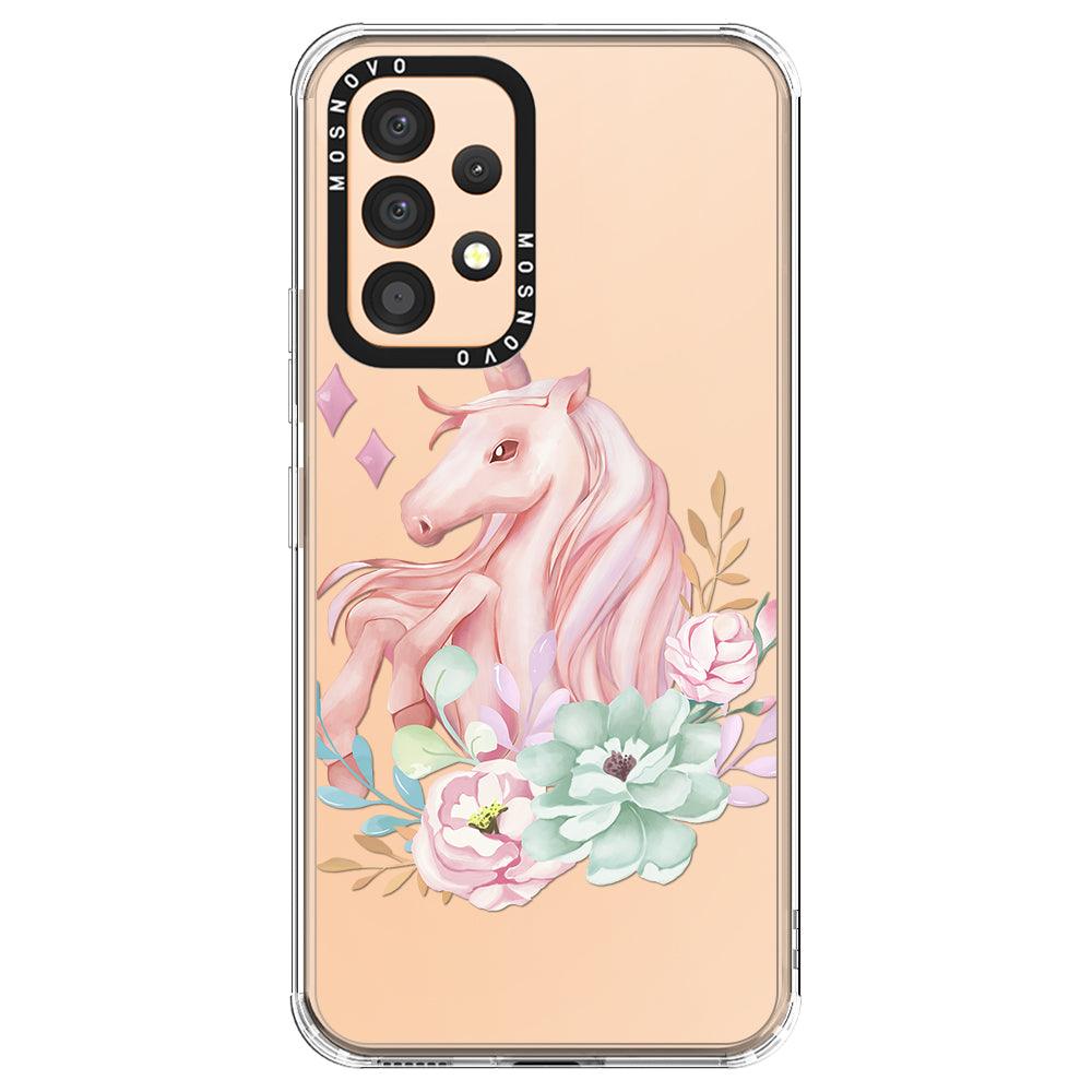 Pastel Flower Unicorn Phone Case - Samsung Galaxy A53 Case - MOSNOVO