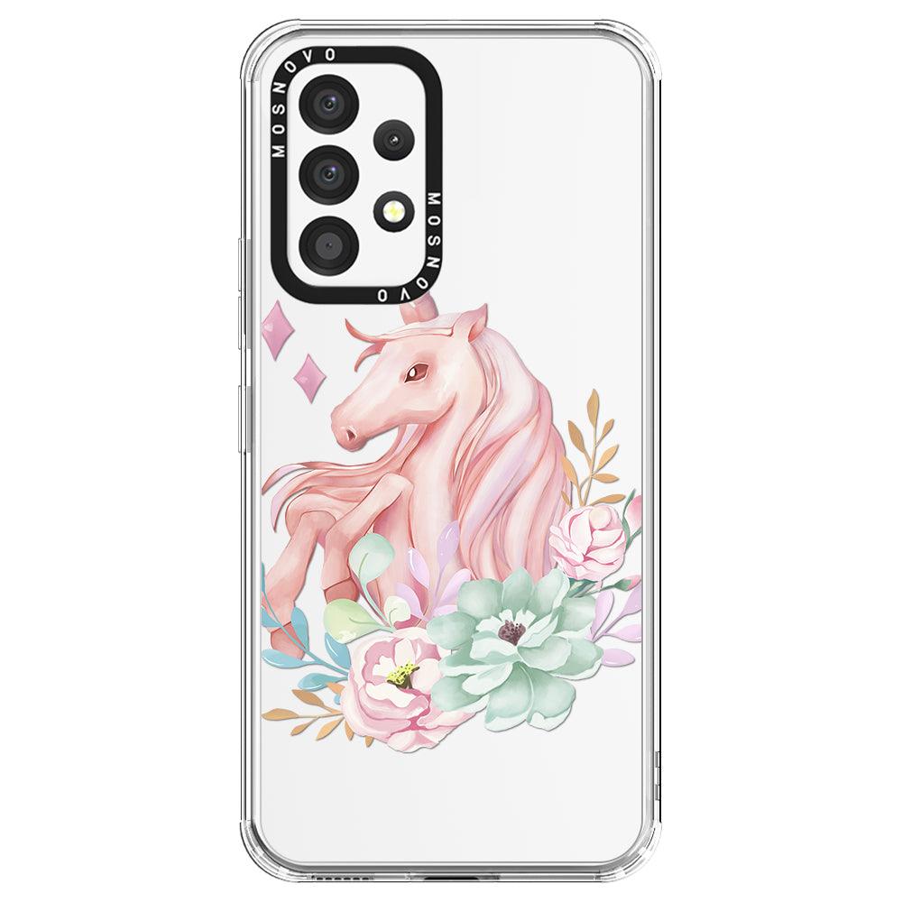 Pastel Flower Unicorn Phone Case - Samsung Galaxy A53 Case - MOSNOVO