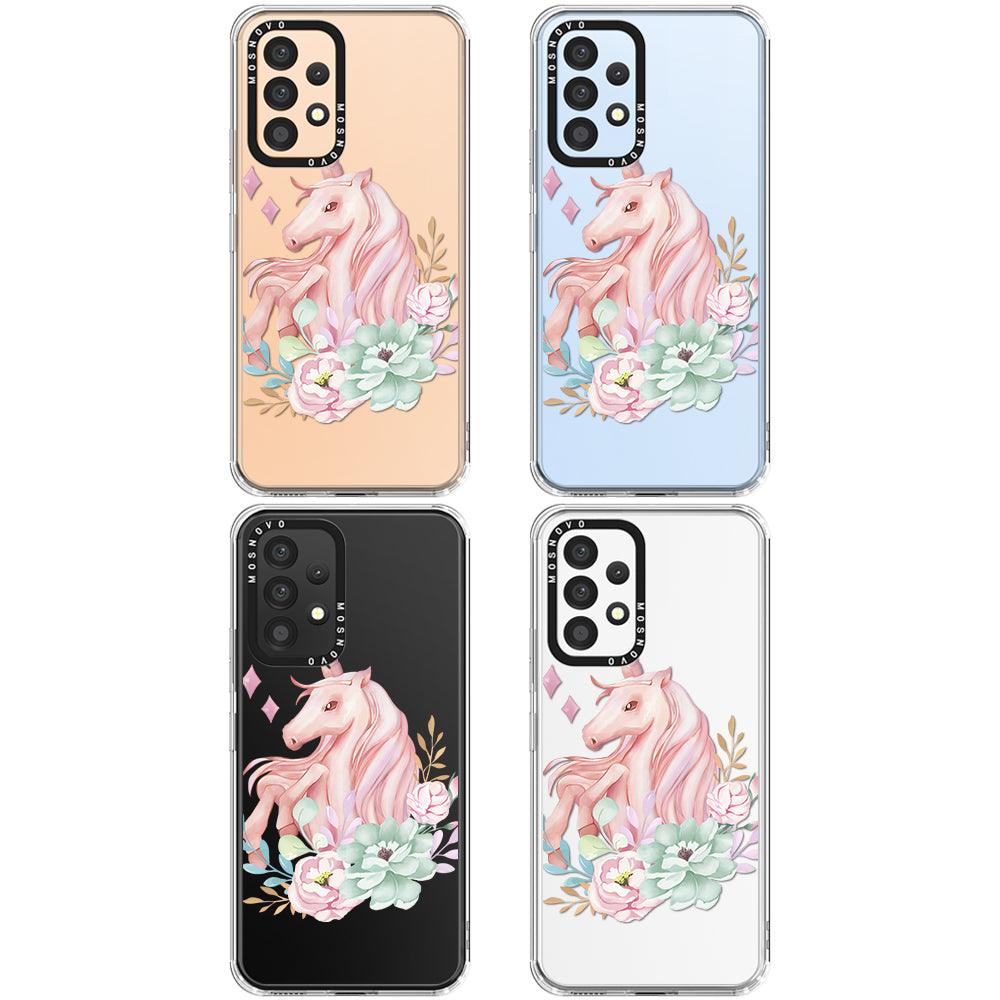 Pastel Flower Unicorn Phone Case - Samsung Galaxy A53 Case - MOSNOVO